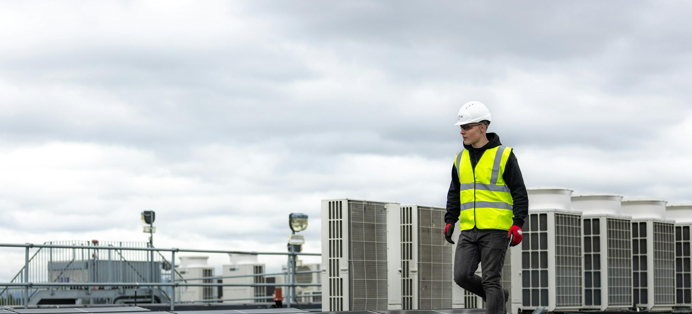 Rooftop mechanical equipment and solar array